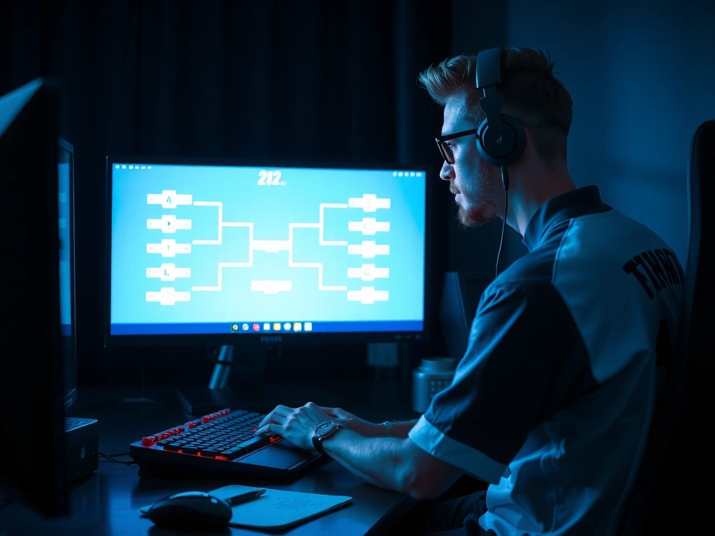 Esports competitor in tournament setting