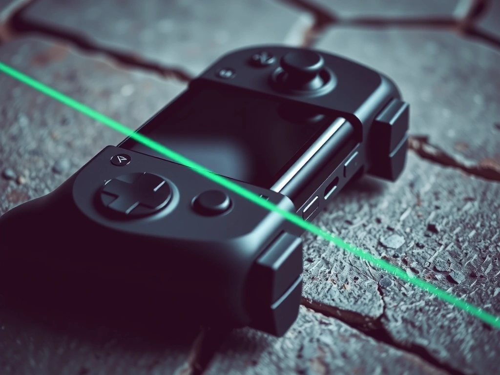 Gaming controller with green laser highlight